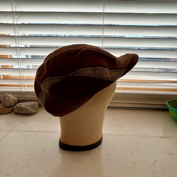 SALE Goorin Brothers Unisex Brown Linen, Cotton Flat Hat Cap - Picture 4 of 9